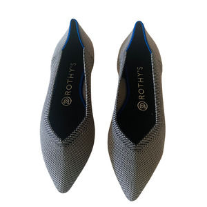 Rothy’s The Point Cloud Grey Birdseye Flat Shoes Size 8